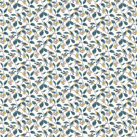 This floral Liberty of London Fabric is covered in small birds and leaves with berries. This fabric is on the smaller scale. This fabric is quilting cotton weight but would also be great for any other kinds of sewing projects! By Riley Blake Designs