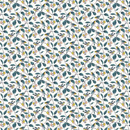 This floral Liberty of London Fabric is covered in small birds and leaves with berries. This fabric is on the smaller scale. This fabric is quilting cotton weight but would also be great for any other kinds of sewing projects! By Riley Blake Designs