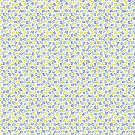 This fabric is from Liberty of London for the collection "London Parks" for Riley Blake. This floral print is purple and yellow tulips tossed all over with little green leaves. This fabric is suitable for any sewing project including garments! 