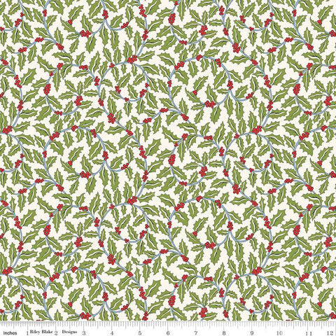 Swirling Holly - Festive Greetings - Light Green