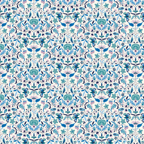 Quilt Nouveau - Liberty Tudor Celebration - White Multi