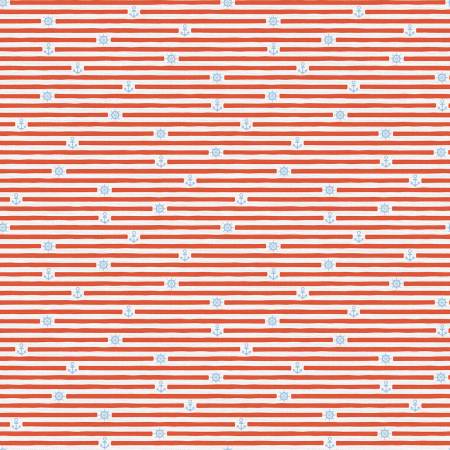 Nautical Stripes - Whimsical Waters - Red/White