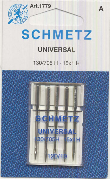 5 Pack - 90/14 ballpoint needle for all woven and knitted fabrics. Designed to prevent shredding and breakage when sewing with metallic and other machine embroidery threads.Each package of SCHMETZ needles has European and U.S. size equivalents written at the very bottom of the front of the plastic case. Typically they range from 60/8 (the finest) to 120/19 (the largest).