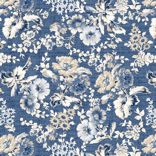 Large Floral - Radiance - Dark Blue