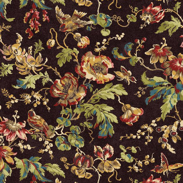Medium Floral - Countryside - Dark Brown