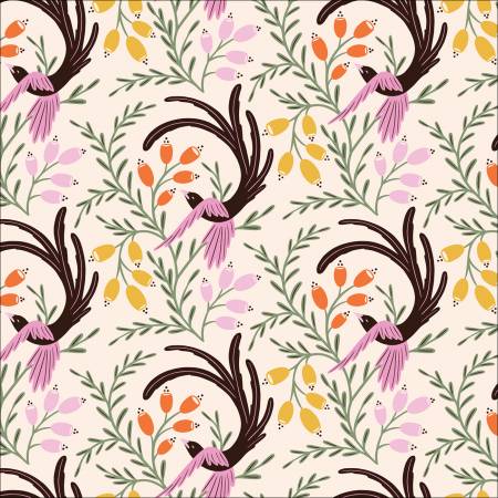 <p class="mk-product-info">From Cloud 9 Fabrics designed by Jiliana Tipton for Wild Haven Collection. Light pink background with birds and leaves.&nbsp;</p> <p class="mk-product-info">&nbsp;</p>
