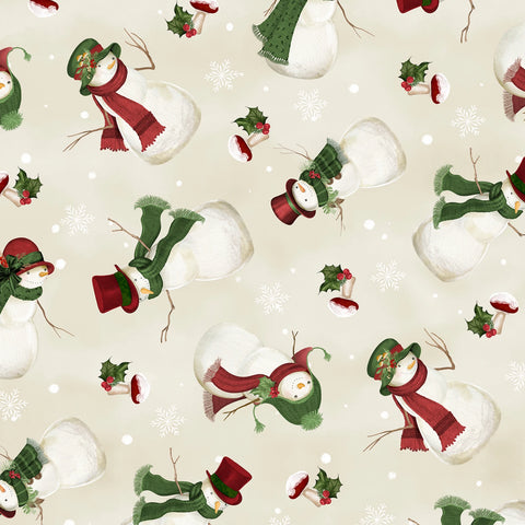 Tossed Snowmen - Woodland Snowmen - Cream