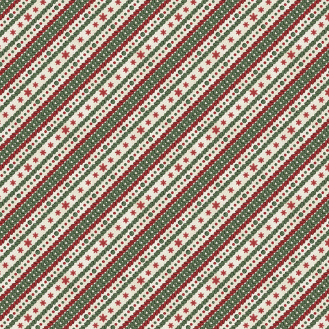 Ticking Stripe - Woodland Snowmen - Cream