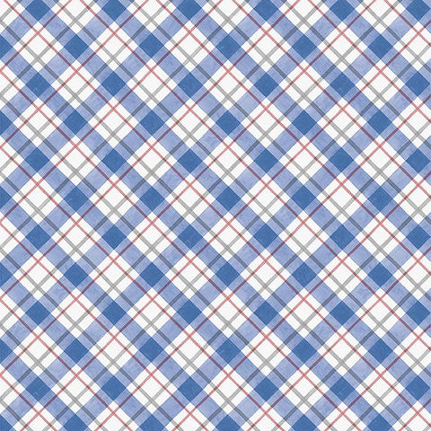 Diagonal Plaid - Country Blue - Blue