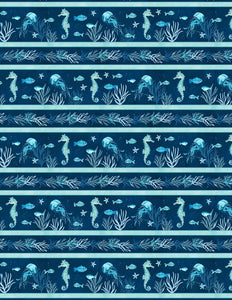 Repeating Stripe - Underwater Wonders - Blue Multi