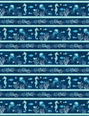 Repeating Stripe - Underwater Wonders - Blue Multi