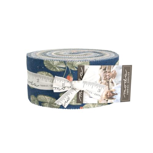 This jelly roll is full of traditional style florals in blues, pinks, greens and whites. Lotus flowers and geometric designs. 