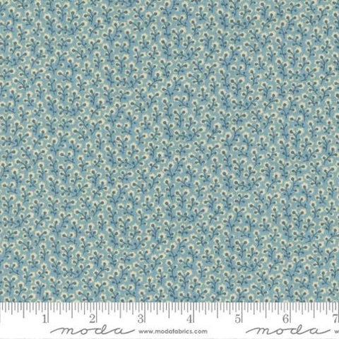 This beautiful French inspired fabric features little flowers over a French blue background. This print is tiny and perfect for small pieces! use as blender or coordinating fabric.