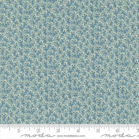 This beautiful French inspired fabric features little flowers over a French blue background. This print is tiny and perfect for small pieces! use as blender or coordinating fabric.