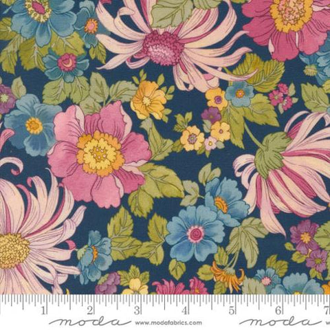 <p class="mk-product-info">This floral cotton is from Moda and is designed for the Chelsea Garden Collection. Bright florals over a navy background. Pinks, blues, yellows and other bright colors.&nbsp;</p> <p class="mk-product-info">&nbsp;</p>