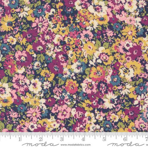 <p class="mk-product-info">This floral cotton lawn is from Moda and is designed for the Chelsea Garden Collection. Bright florals over a navy background. Pinks, blues, yellows and other bright colors.&nbsp;</p> <p class="mk-product-info">&nbsp;</p>
