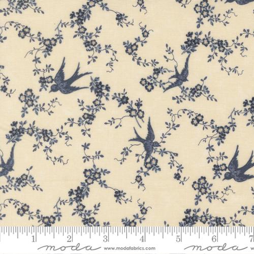 Happy Bluebird Florals - Bluebirds Nest - Cream