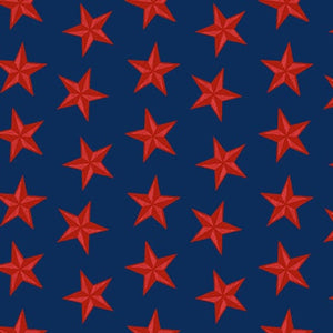 Red Stars - Liberty for All - Dark Blue