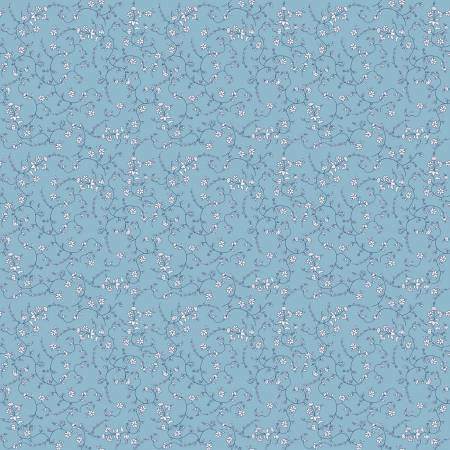 This fabric is from Riley Blake Designs and is designed by Melissa Mortenson for the Tulip Cottage Collection. This fabric is a dusty blue with tiny little vines all over.&nbsp;
