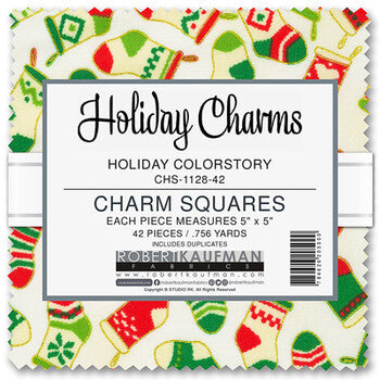 <p>&nbsp;<span style="font-size: 1.4em;">Robert Kaufman Christmas Charm pack - creams, reds, blacks, greens and golds! This traditional charm pack is perfect for those heirloom projects!</span></p> <p>&nbsp;</p>