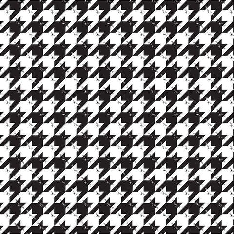 This fabric from Feline Good collection for Timeless Treasure is a kitty print disguised as houndstooth. Black and white fabric, print is medium scale. 