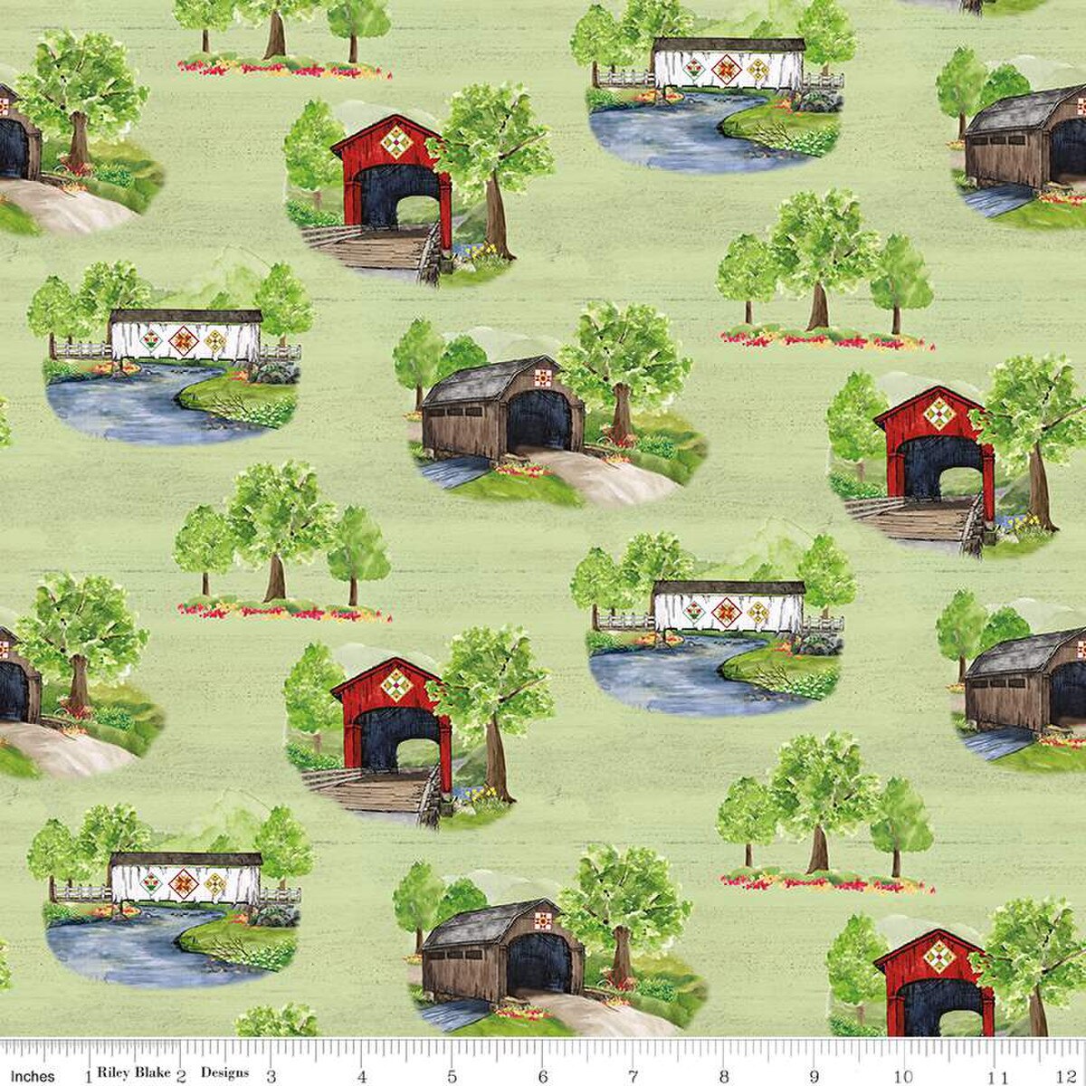 Main - Covered Bridges in Spring - Green