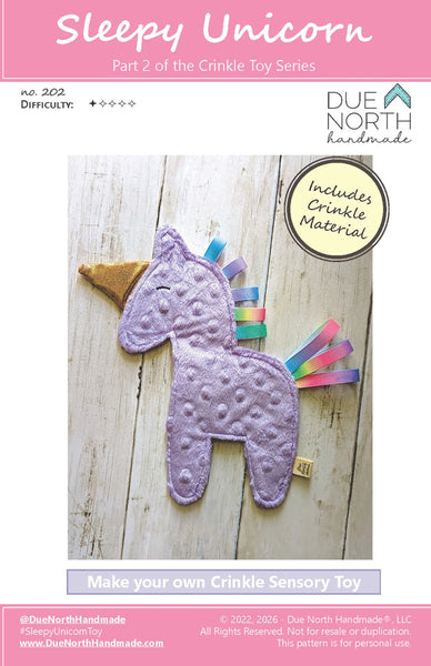 Sleepy Unicorn Crinkle Toy