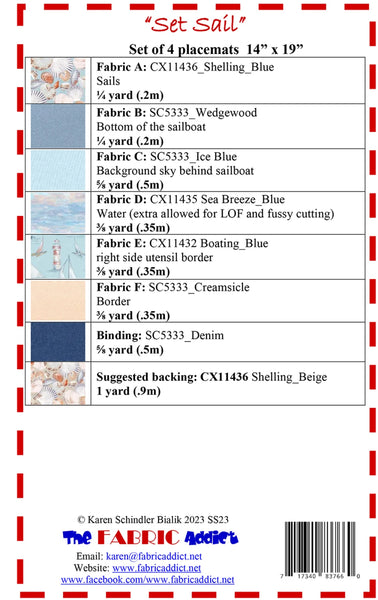 Set Sail Placemat Pattern