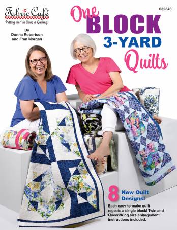 20 page book; 8 quilt designs written for 3 sizes- Lap, Twin and Queen/King. Easy to kit-3, 1-yard cuts make lap quilt kit. Twin uses 2 lap kits, Q/K uses 4 lap kits.  Pages: 20 Softcover Publish Date 07/24/23