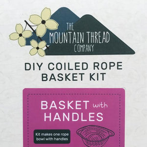 It’s time now to add HANDLES to your projects! This DIY coiled rope basket kit from The Mountain Thread Company makes one basket with handles. It could be your new bread basket, key corral, or the loveliest craft room storage. Use the introduction of the handle technique as a springboard for future projects with portability in mind.