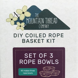 This DIY Rope Basket Kit from The Mountain Thread Company sets you up to sew not one, not two, but THREE rope bowls to customize as you wish. The finished baskets would be about the size to hold a watch & other jewelry, some candies, or crafty bits. Expect some variation, but each basket would measure around 4-5” across and about 1” tall.