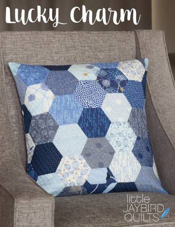 Treasured charm packs are transformed into charmed lucky hexagons. Great for an assortment of 5" Squares in solids, blenders, batiks or small scale prints. Makes 1 pillow, 20" x 20". Uses JBQ201.