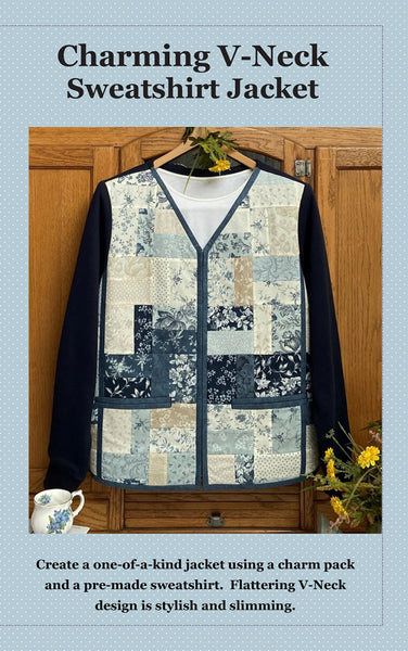 Charming V-Neck Sweatshirt Jacket