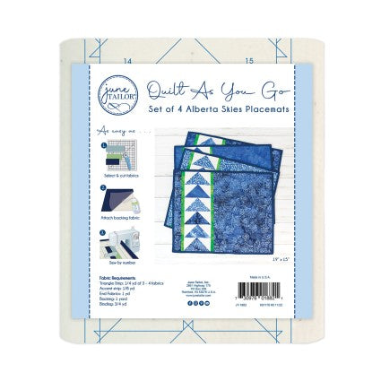 Make each placemat the same or mix and match fabrics to create a coordinating collection. This design also offers four different fabric layout options for an interesting and unique look. Kit Includes printed batting for four placemats and instructions.