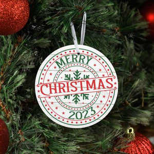 Ornament is 3.5" in diameter and has the same image on both sides. Each ornament is dyed aluminum with a smooth, glossy finish, is UV protected and almost impossible to scratch. Ribbon color may vary.