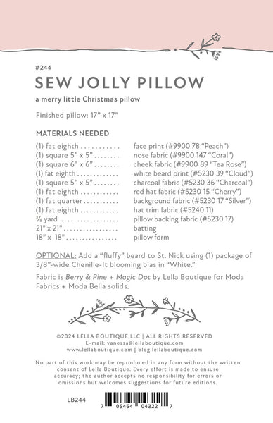Sew Jolly - Pillow Pattern