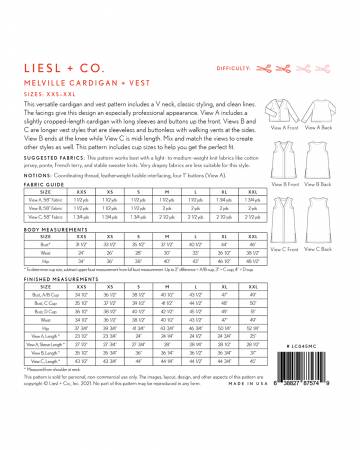 This versatile cardigan and vest pattern includes a V neck, classic styling, and clean lines. The facings give this design an especially professional appearance