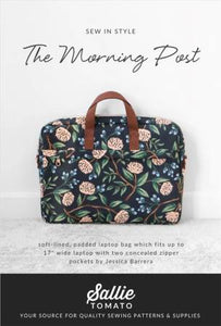 Commute with your laptop in style with The Morning Post pattern. This durable bag will give you peace of mind when carrying your device. 
