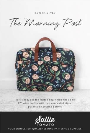 Commute with your laptop in style with The Morning Post pattern. This durable bag will give you peace of mind when carrying your device. 