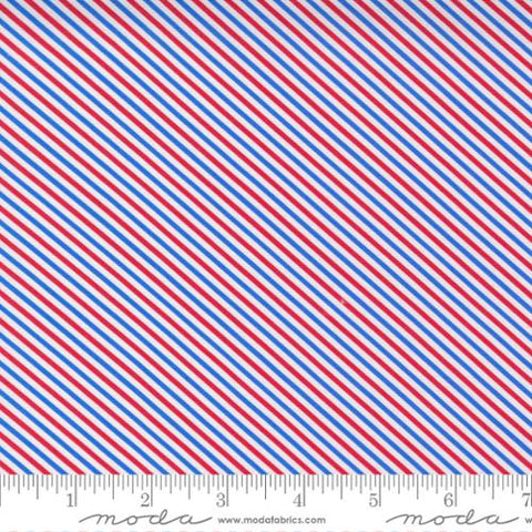 Bias Stripe - Holiday Americana - White