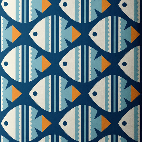 Fish - Ocean Motion - Blue Canvas
