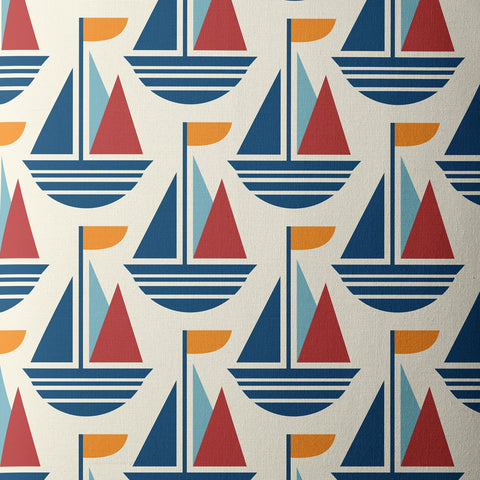 Sailboats - Ocean Motion - White Canvas