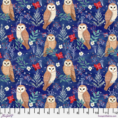 Owl Magic - Christmas Cabin - Blue