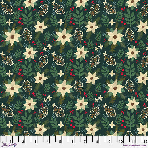 Winter Floral - Christmas Cabin - Green