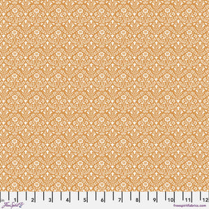Beautiful Morris & co fabric is covered in traditional style leaves and flowers. This is a small print that is made up of golden yellow and off-white. This fabric is a great blender to accompany other fabrics from Morris&co.