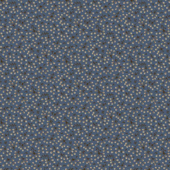 <p><span mce-data-marked="1">This fabric is from Marcus Fabrics and is designed by Pam Buda for the Maple House Collection. This fabric is a denim blue background with small sprigs all over. Details are tan and dark brown.&nbsp;</span></p> <p>&nbsp;</p>