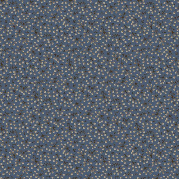 <p><span mce-data-marked="1">This fabric is from Marcus Fabrics and is designed by Pam Buda for the Maple House Collection. This fabric is a denim blue background with small sprigs all over. Details are tan and dark brown.&nbsp;</span></p> <p>&nbsp;</p>