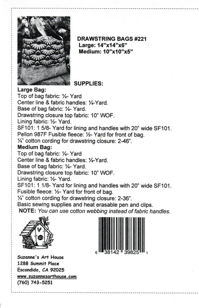 Drawstring Bags - Suzanne's Art House