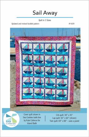 Come sail away - a nautical theme with sailboats moving across your quilts. The Twin size quilt uses a 34" x 42" panel, but don't worry if your panel size is a little different - the instructions guide you on how to handle that. Cutting and piecing instructions for quilts of three sizes: 38" x 45" Crib 50" x 60" Lap 69" x 88" Twin - uses a panel!
