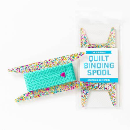 Lets get organized! Keep your prepared binding nice and tidy on our new Quilt Binding Spools. Each spool will hold enough for a whole quilt -- whatever size you make! Or a great way to store extra bindings to keep them neat and tidy.  Included: 1 Spool Size: 5-3/4in x 2-1/2in